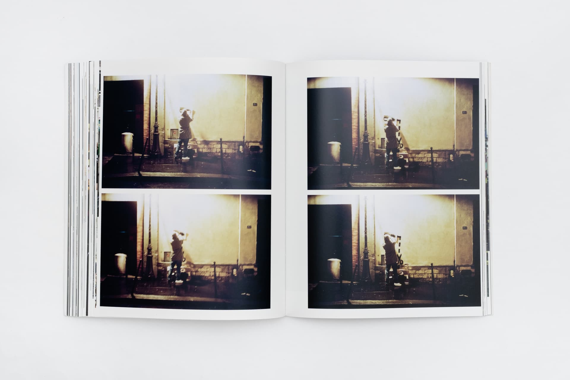 Banksy working at night from the archive